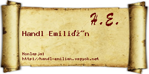 Handl Emilián névjegykártya